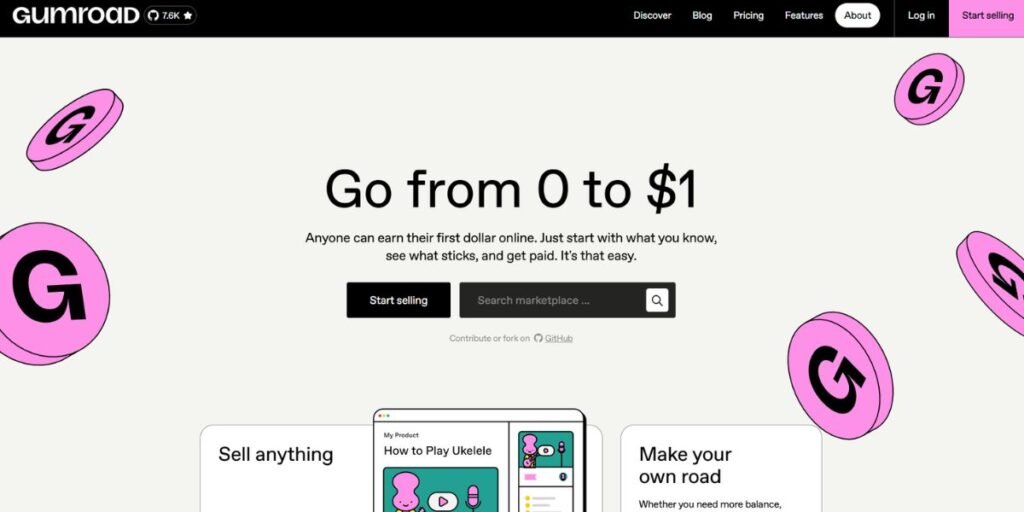 Gumroad website Gumroad website