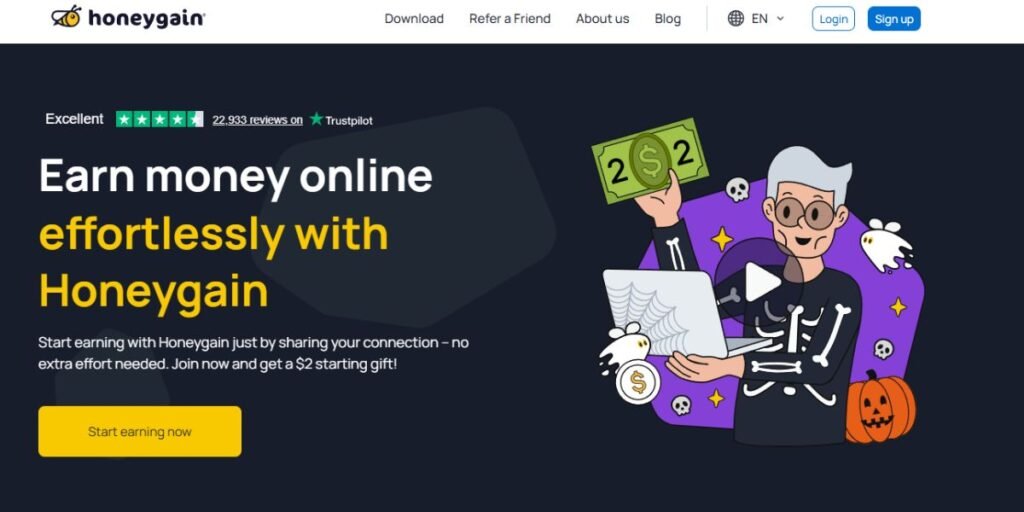 Honeygain website Honeygain website