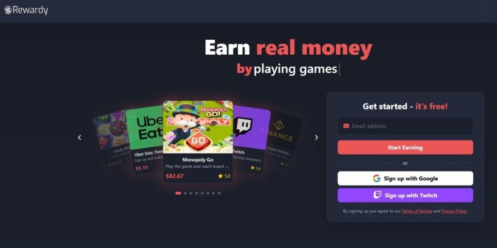 Rewardy.io website Rewardy.io website
