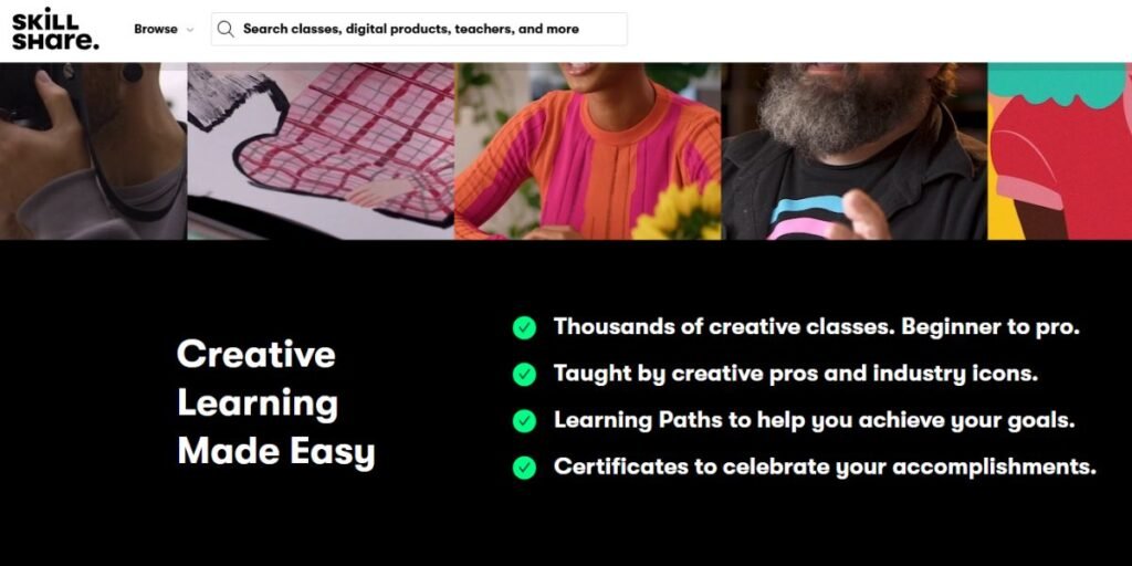 Skillshare website Skillshare website